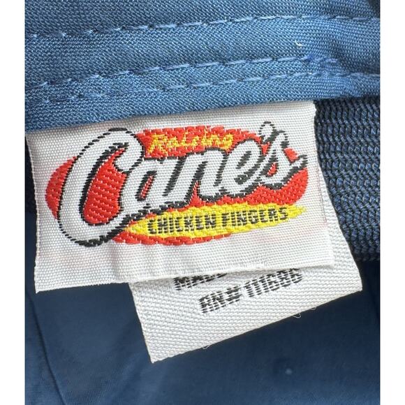 Raising Canes Hat One Love Crew Cap Adult Adjustable Medium Blue Chicken Fingers - Picture 9 of 13